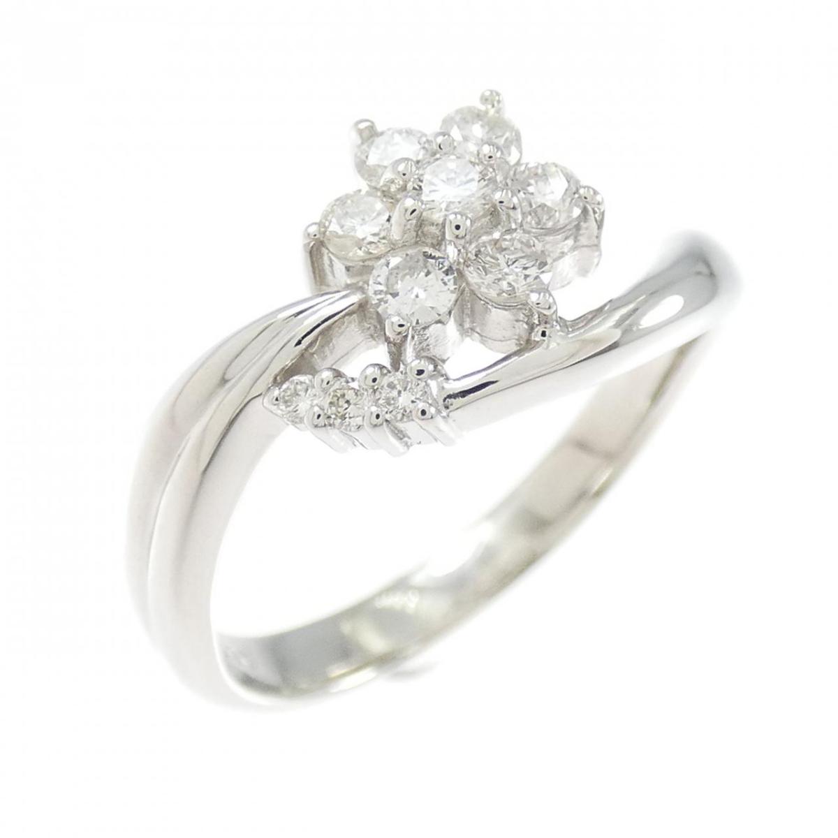 PT900 フラワー ダイヤモンド リング 0.30CT【中古】