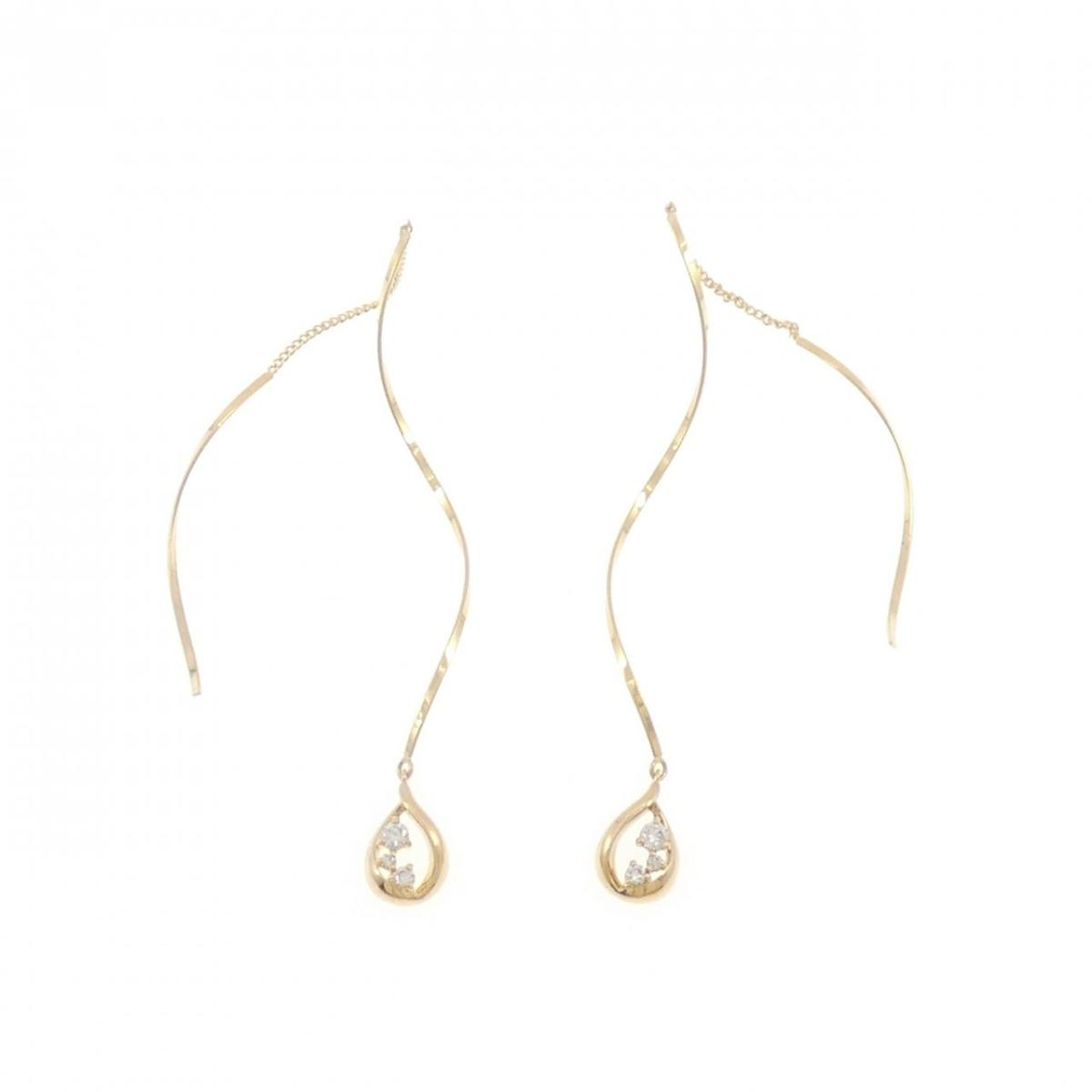 K18YG ダイヤモンド ピアス【中古】