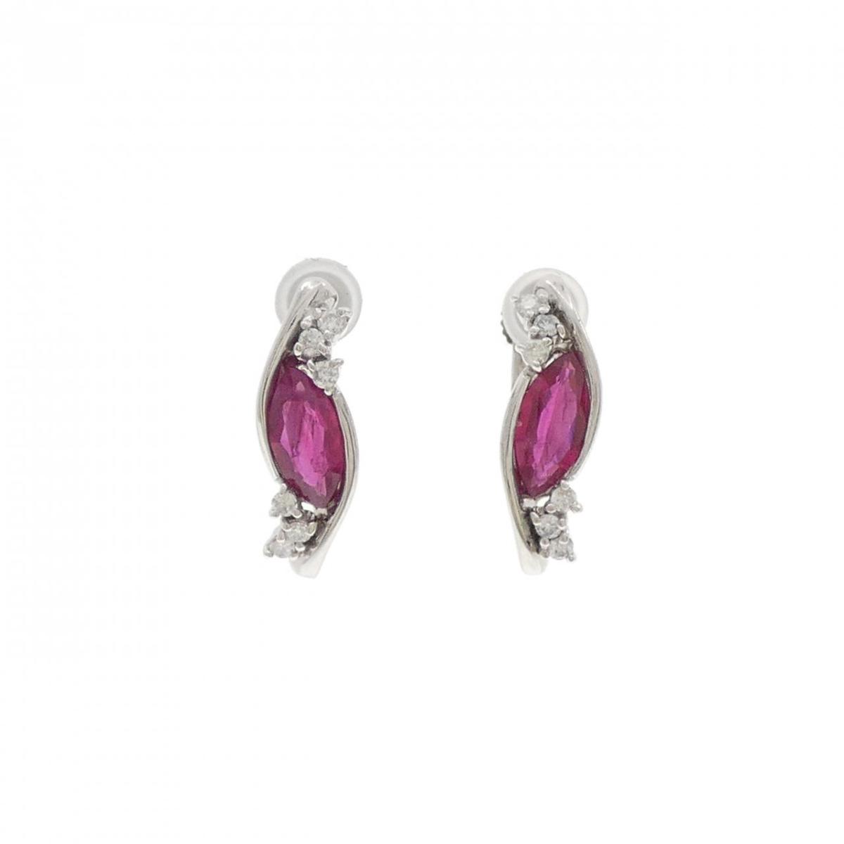 PT900/K14WG ルビー イヤリング 1.41CT【中古】｜KOMEHYO ONLINESTORE 店 99,330円