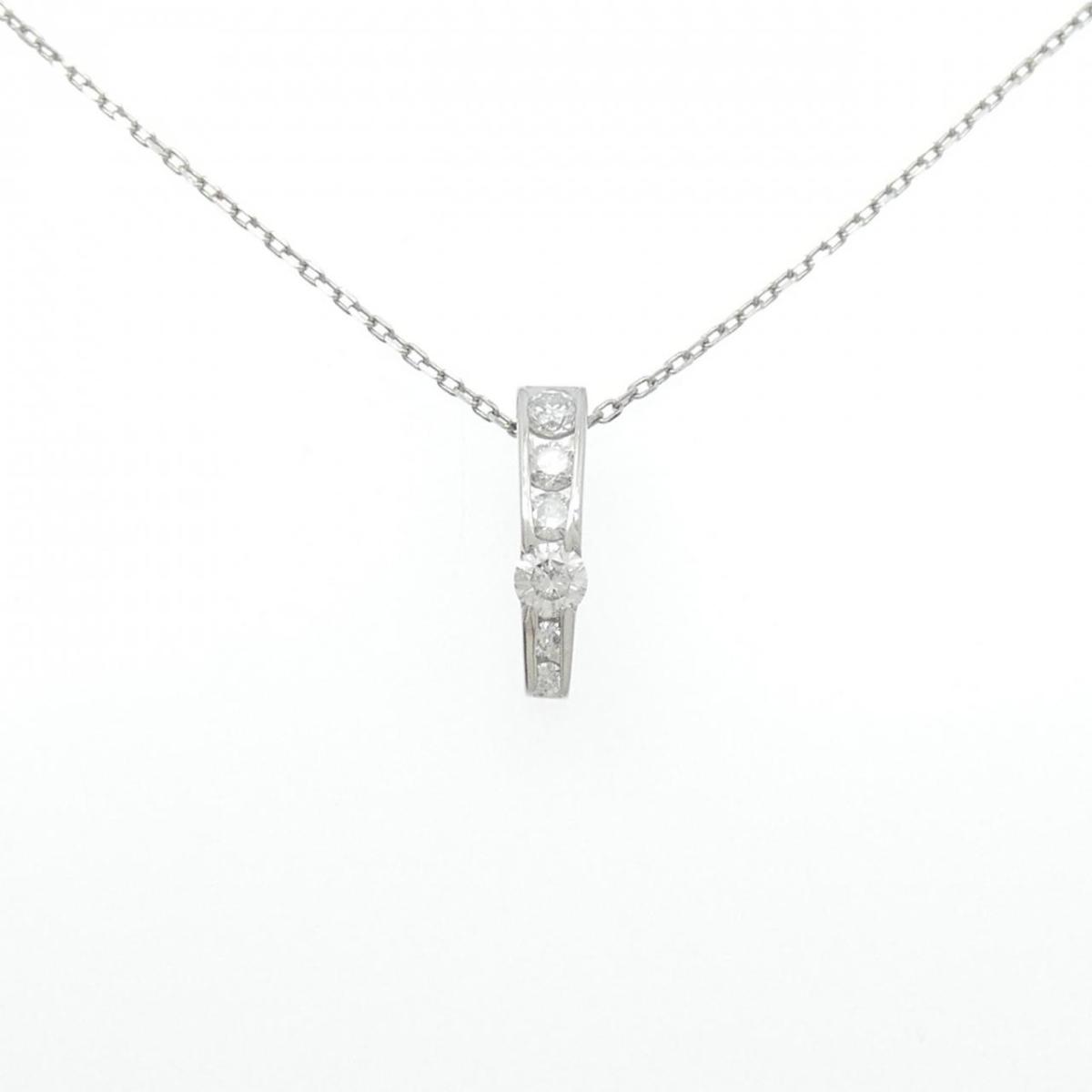 PT900/PT850 ダイヤモンド ネックレス 0.18CT【中古】
