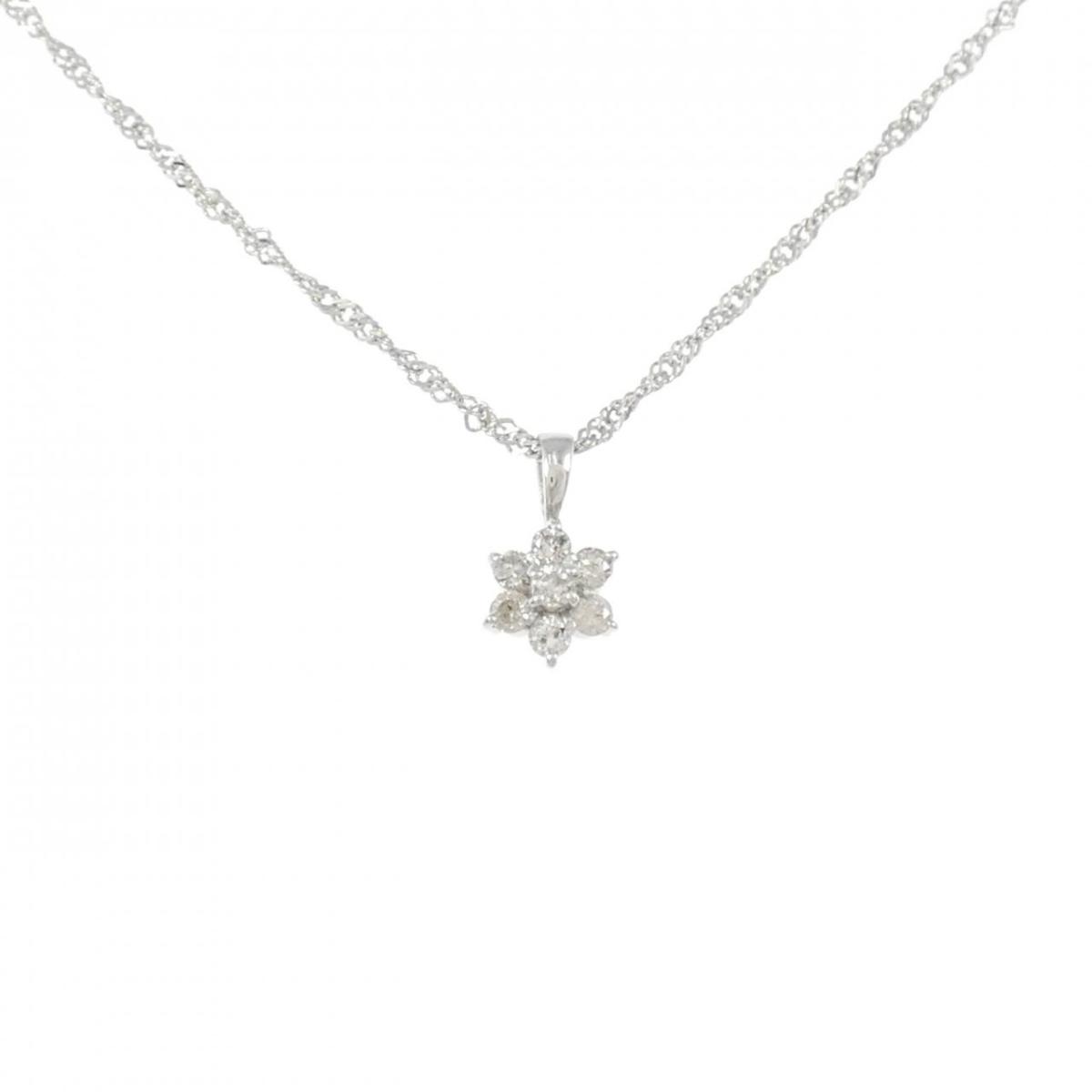 PT900/PT850 フラワー ダイヤモンド ネックレス 0.15CT【中古】 31,590円