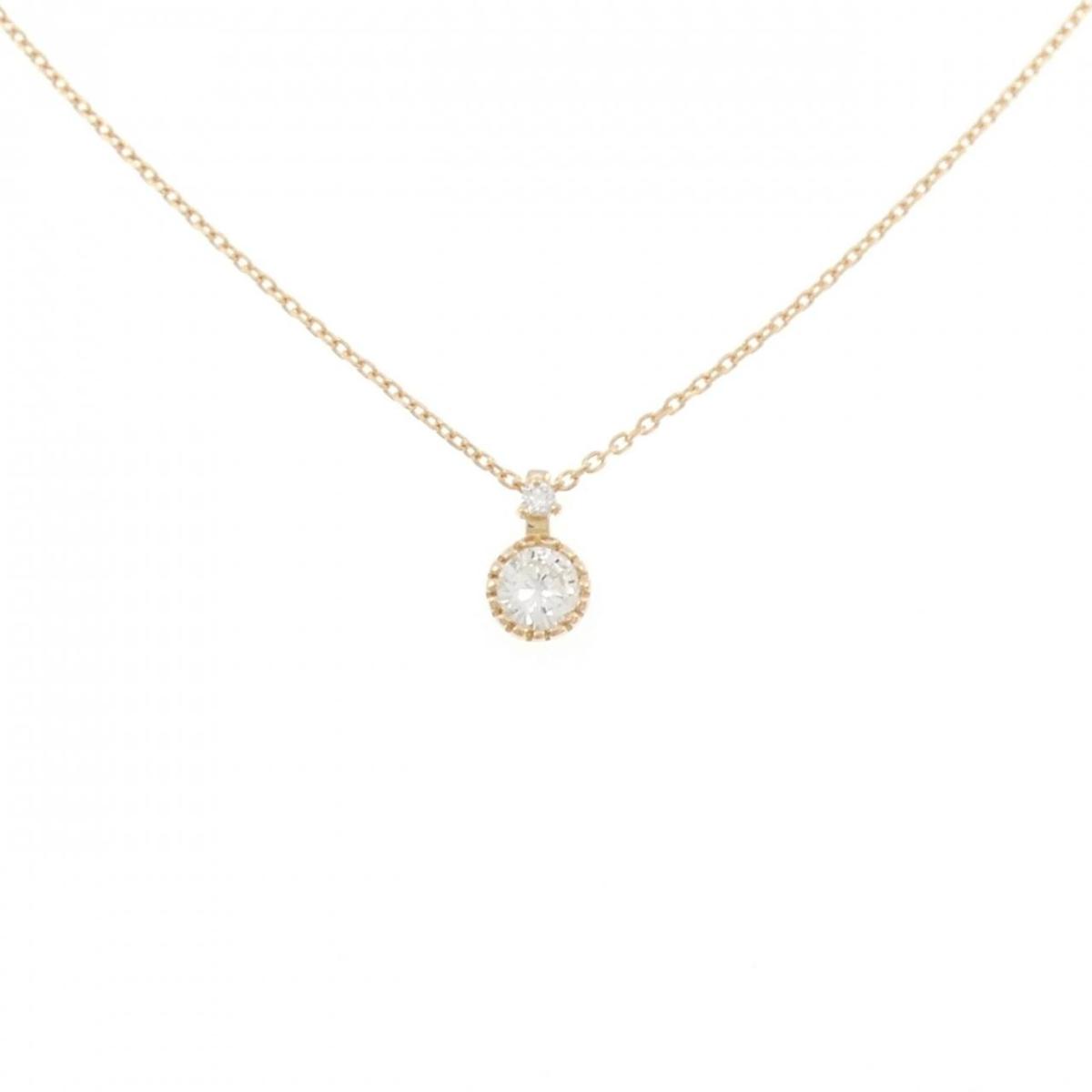 K18PG ダイヤモンド ネックレス 0.205CT【中古】