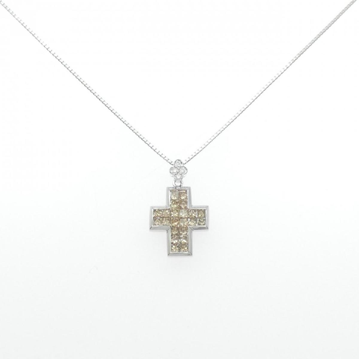 K18WG ダイヤモンド ネックレス【中古】