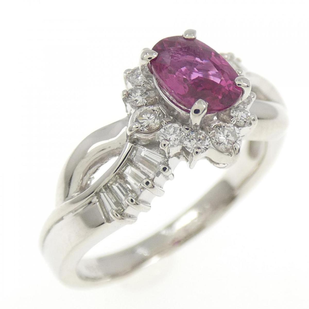 PT950 ルビー リング 0.53CT【中古】