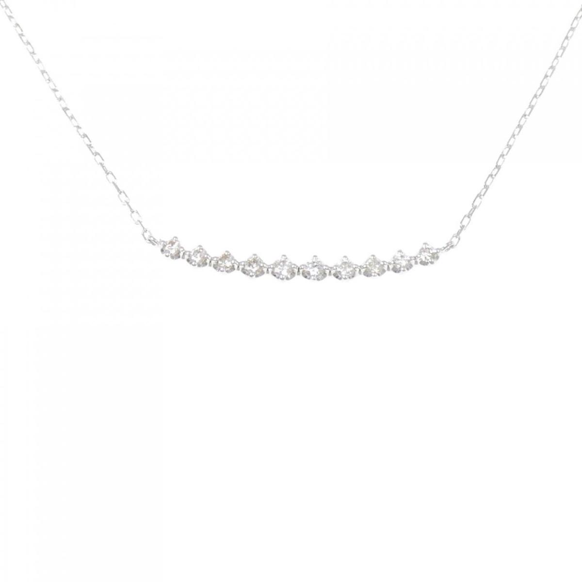 K18WG ダイヤモンド ネックレス 0.15CT【中古】
