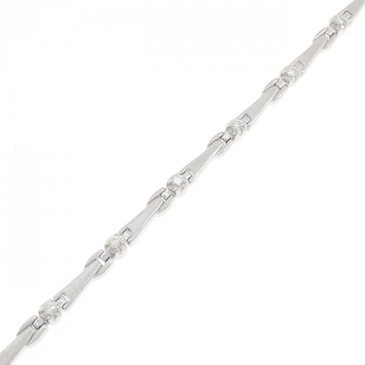 K14WG ダイヤモンド ブレスレット【中古】