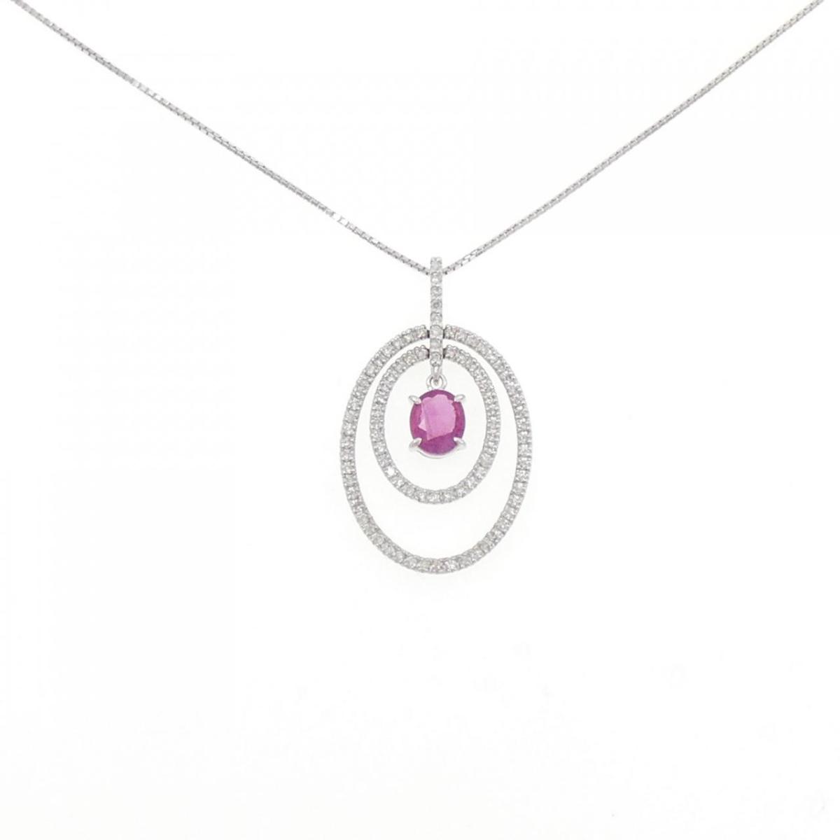 K14WG ルビー ネックレス 0.56CT【中古】