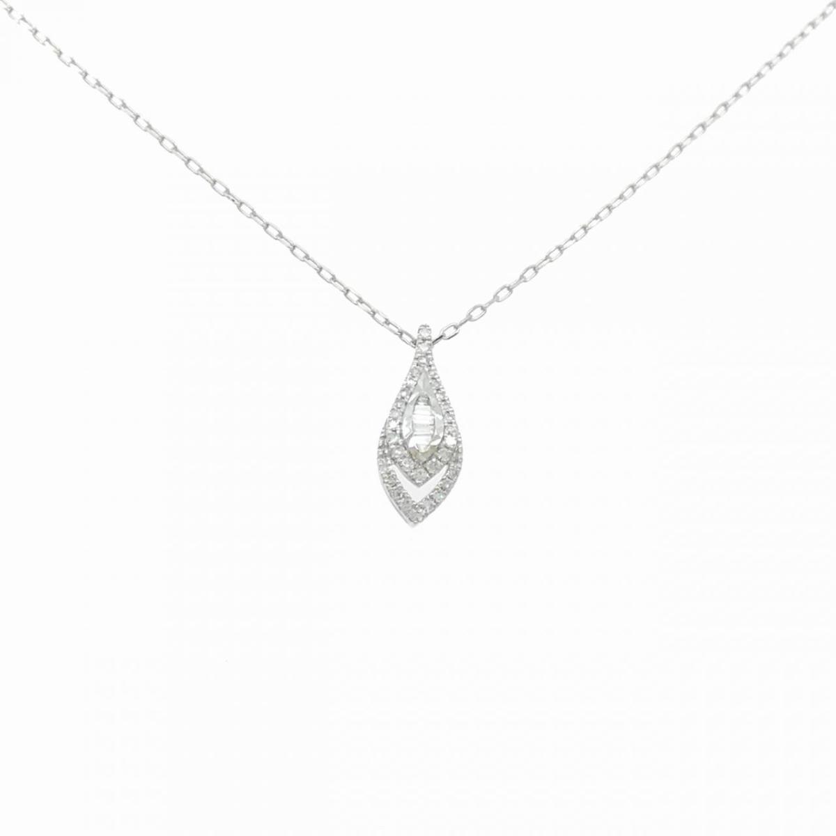 PT950/PT850 ダイヤモンド ネックレス 0.15CT【中古】