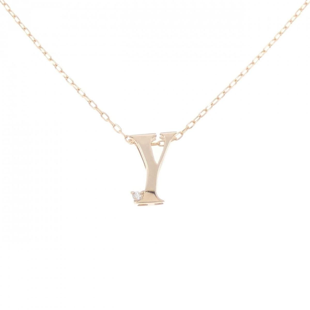 K18PG イニシャルY ダイヤモンド ネックレス 0.01CT【中古】｜KOMEHYO ONLINESTORE 店