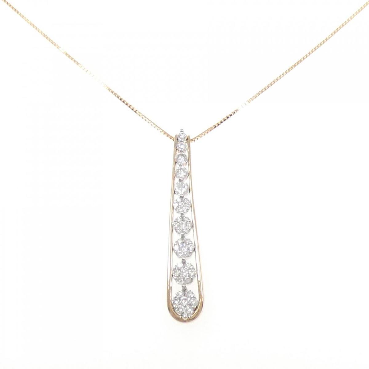 K18PG/K18WG ダイヤモンド ネックレス 0.50CT【中古】