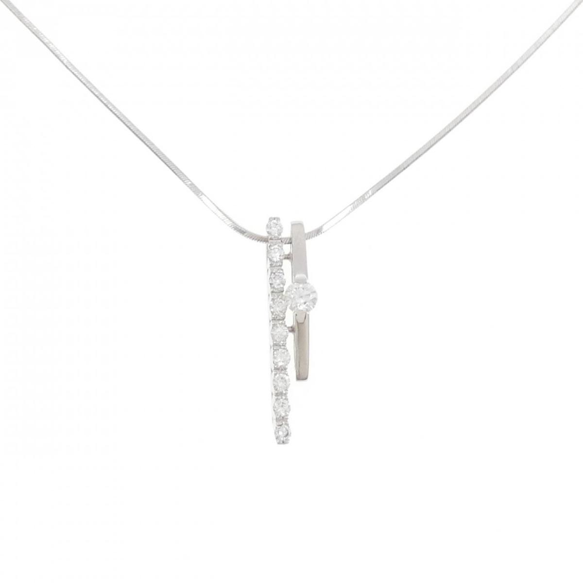 PT900/PT850 ダイヤモンド ネックレス 0.15CT【中古】