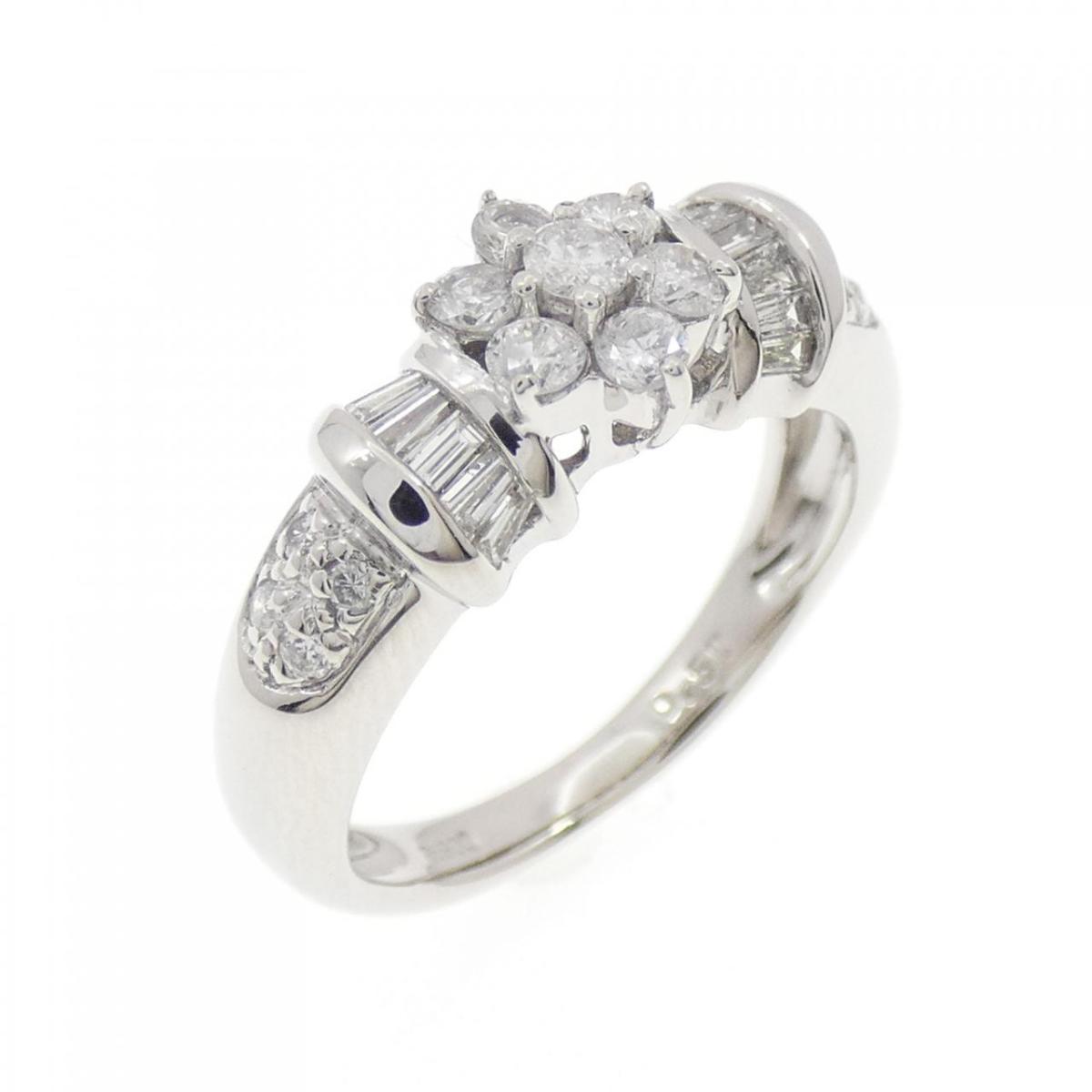 PT900 フラワー ダイヤモンド リング 0.50CT【中古】