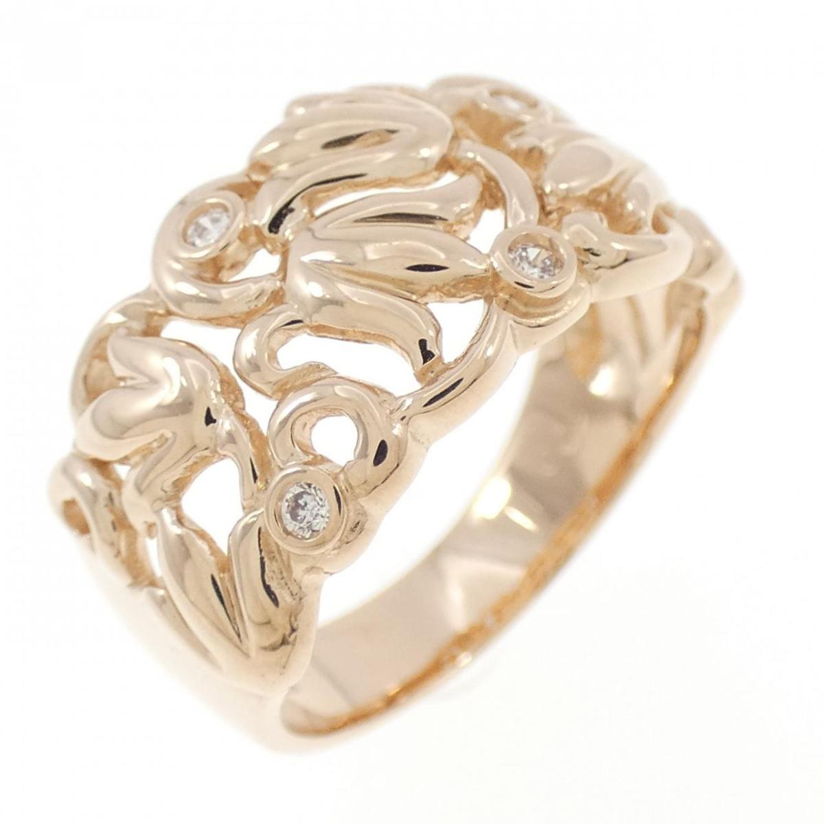 K18PG ダイヤモンド リング 0.05CT【中古】