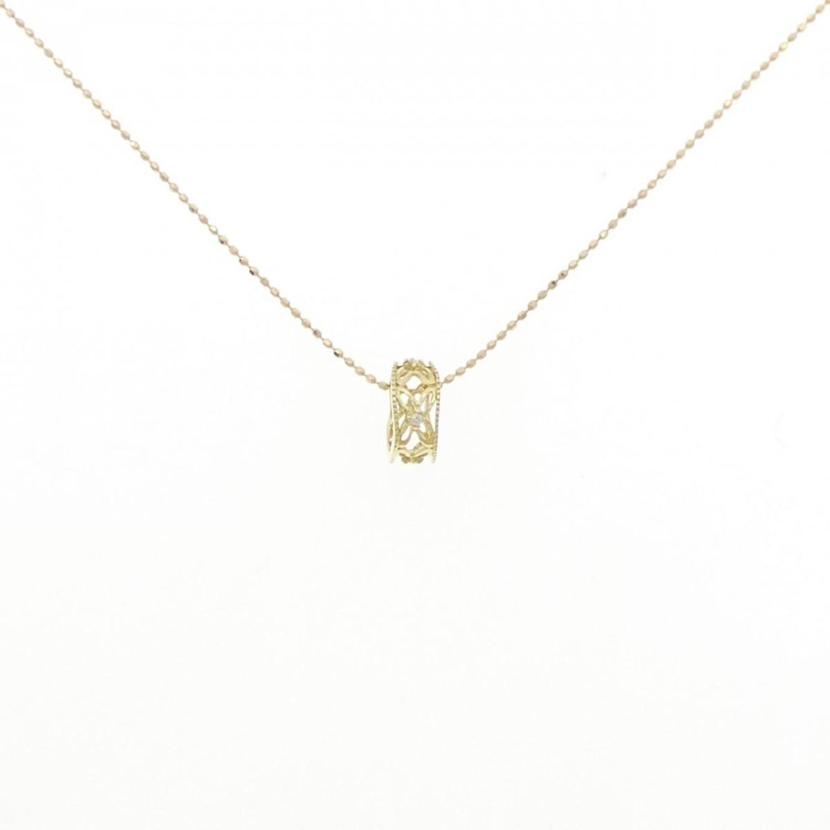 K18YG ダイヤモンド ネックレス 0.02CT【中古】