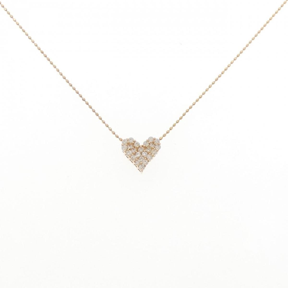 K18PG ハート ダイヤモンド ネックレス 0.30CT【中古】