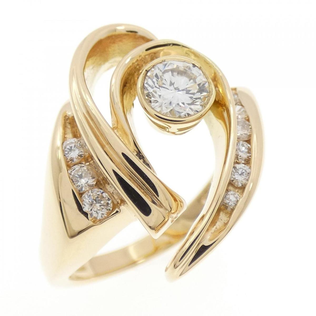 18KYG ダイヤモンド リング 0.32CT【中古】