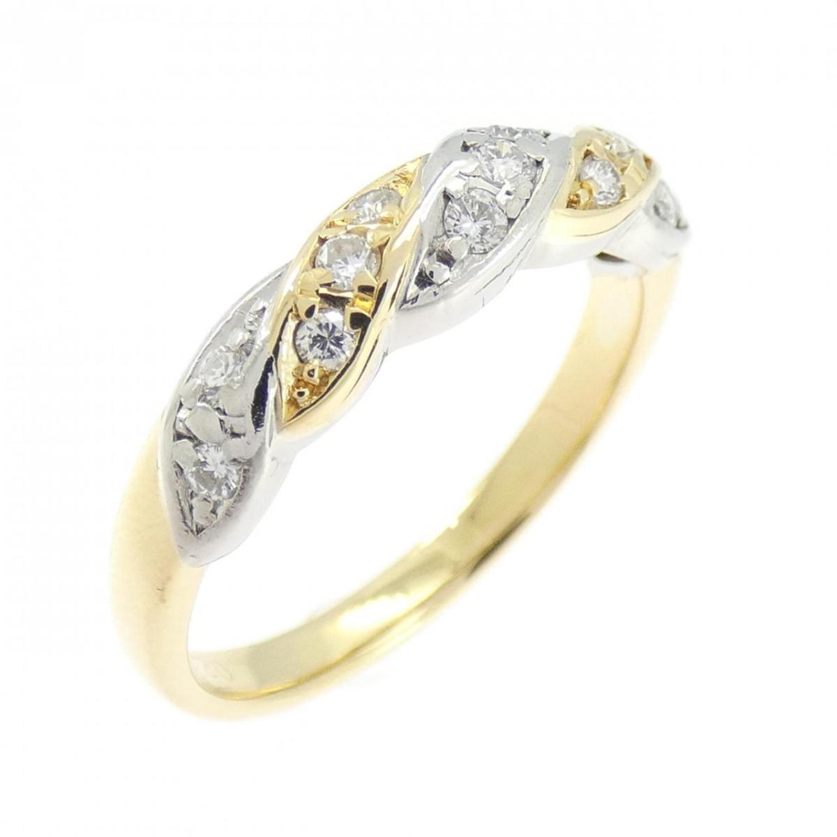 K18YG/PT900 ダイヤモンド リング 0.20CT【中古】