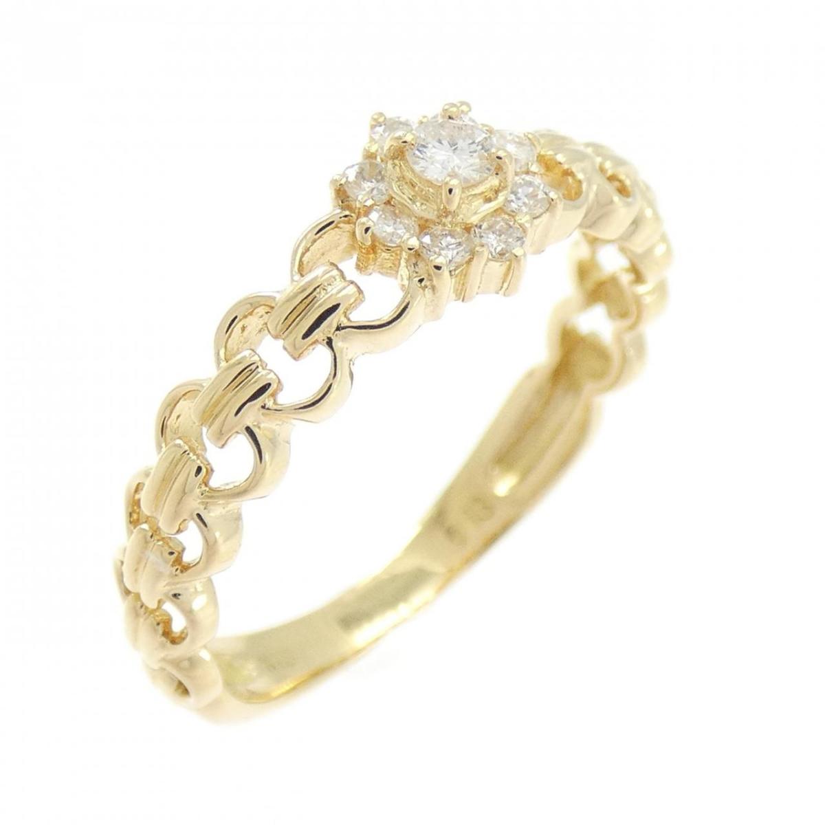 K18YG フラワー ダイヤモンド リング 0.13CT【中古】｜KOMEHYO ONLINESTORE 店