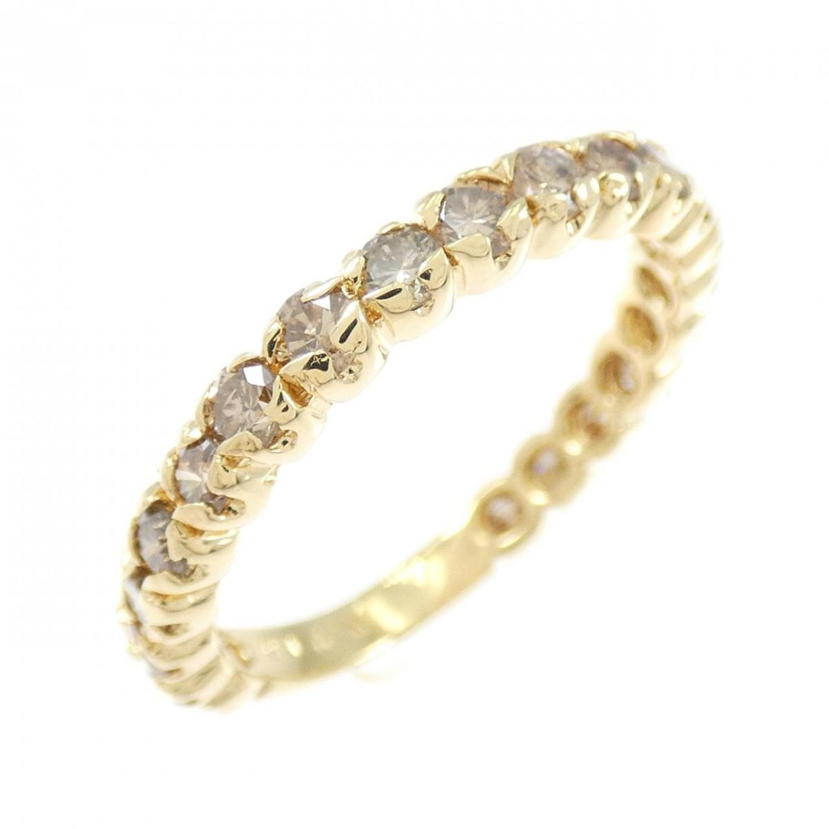 K18YG ハーフエタニティ ダイヤモンド リング 1.0CT【中古】