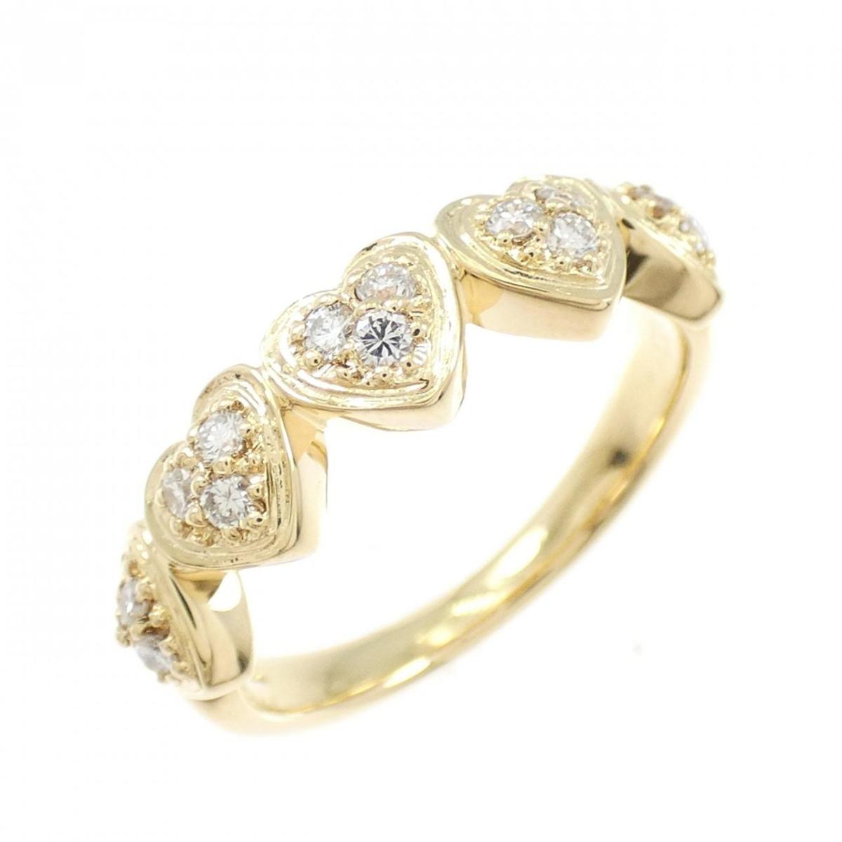K18YG ハート ダイヤモンド リング 0.23CT【中古】