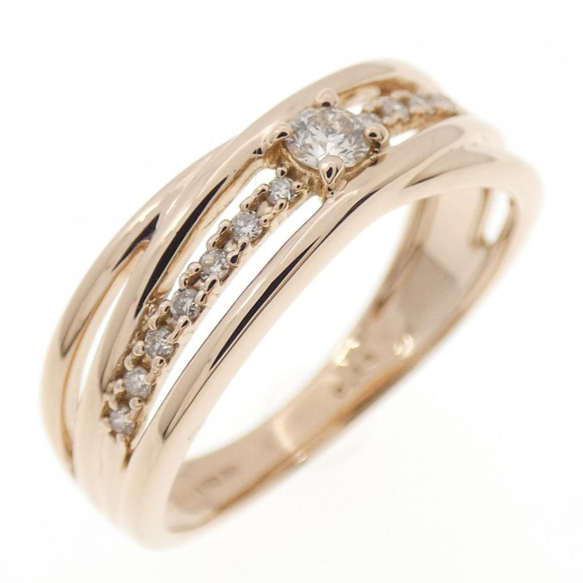 K18PG ダイヤモンド リング 0.13CT【中古】