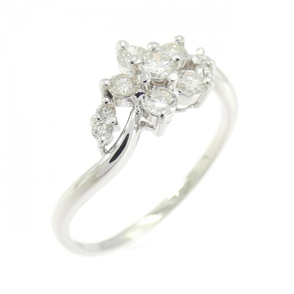 PT900 フラワー ダイヤモンド リング 0.30CT【中古】