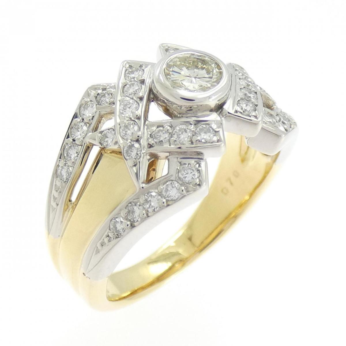 K18YG/PT900 ダイヤモンド リング 0.70CT【中古】