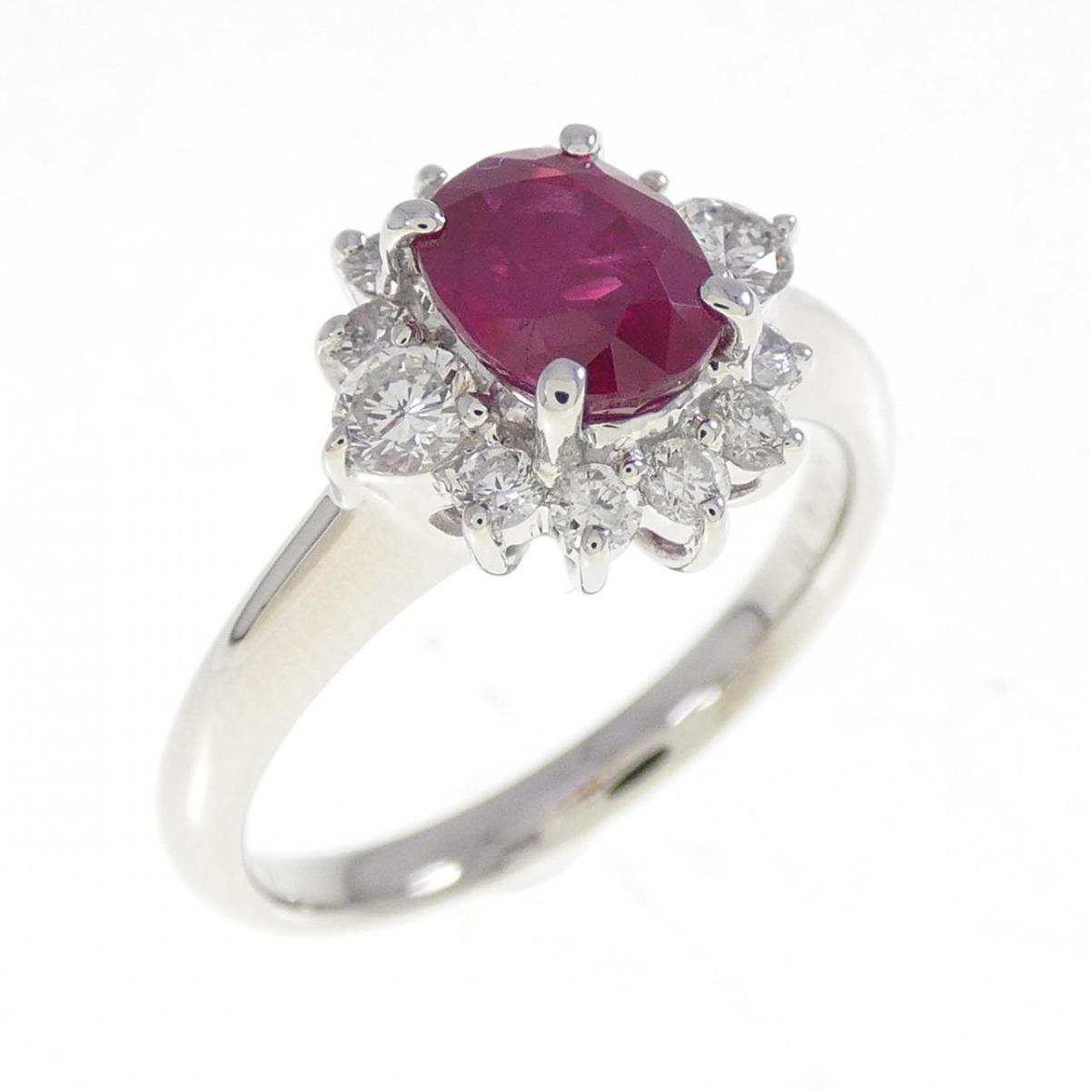 PT900 ルビー リング 1.32CT ビルマ産【中古】