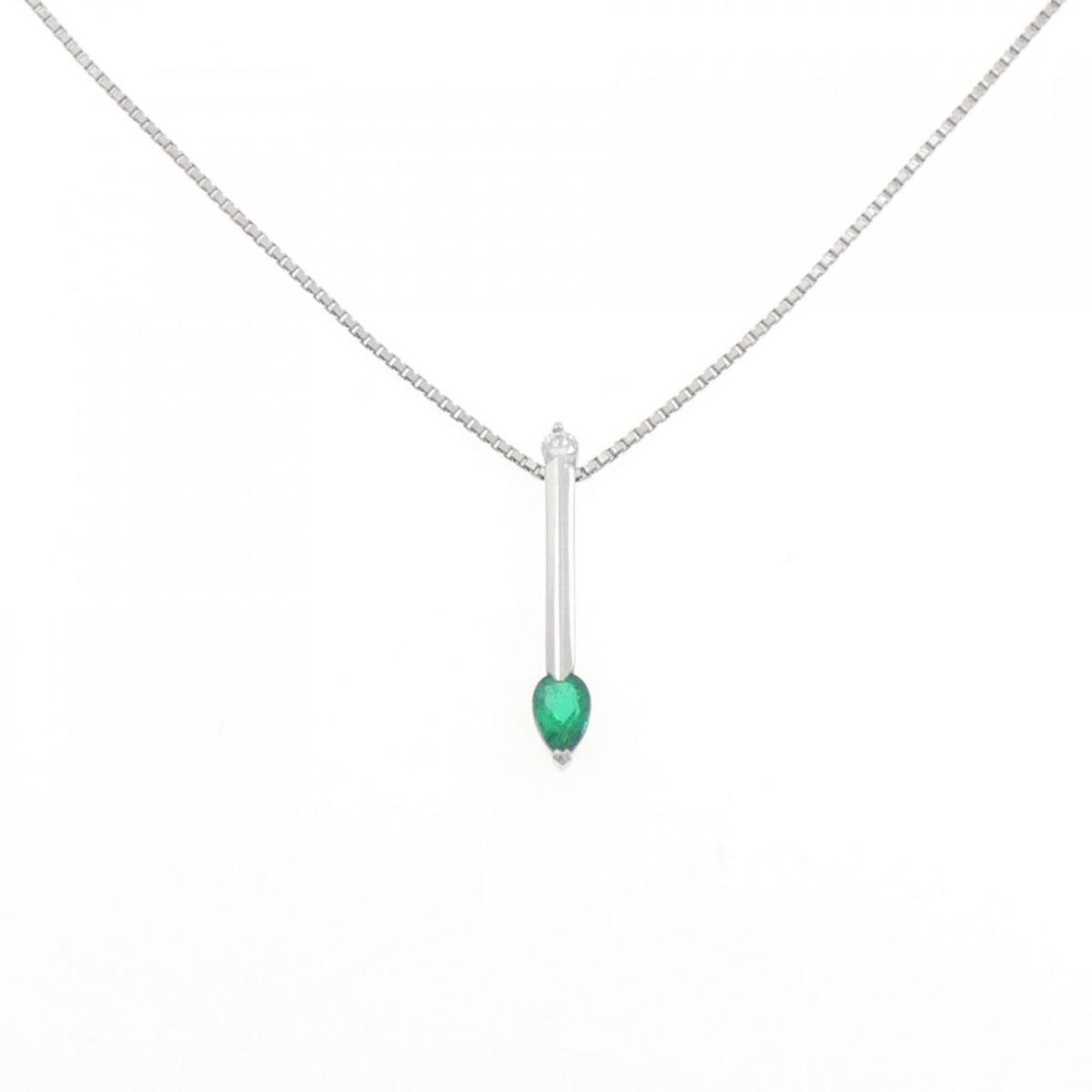 PT850 エメラルド ネックレス 0.32CT【中古】｜KOMEHYO ONLINESTORE 店