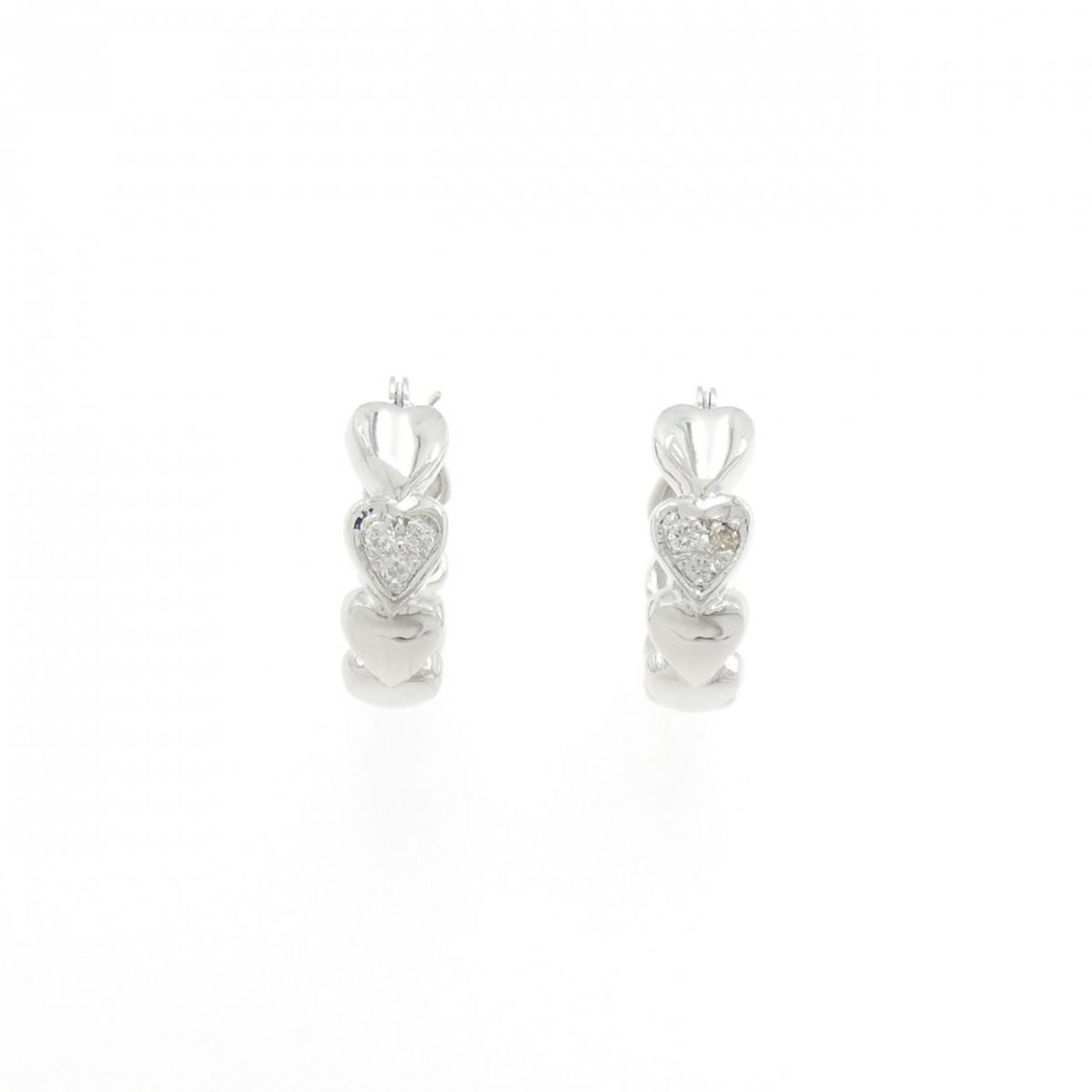 K14WG ハート ダイヤモンド ピアス 0.06CT【中古】|KOMEHYO ONLINESTORE 店