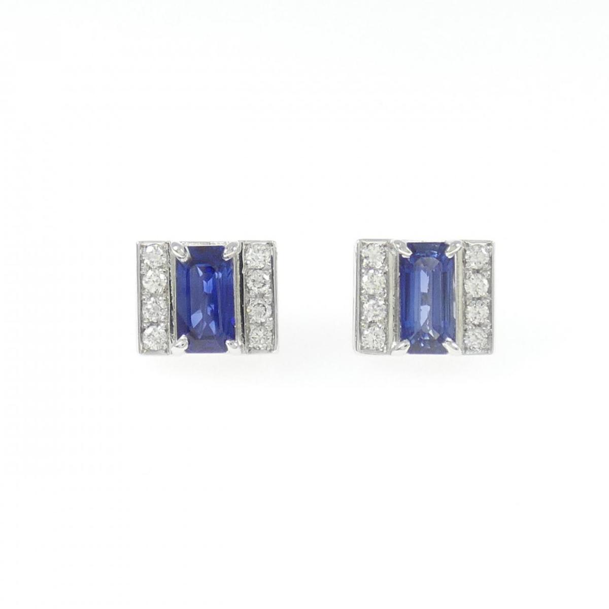 PT900 サファイヤ ピアス 1.65CT【中古】
