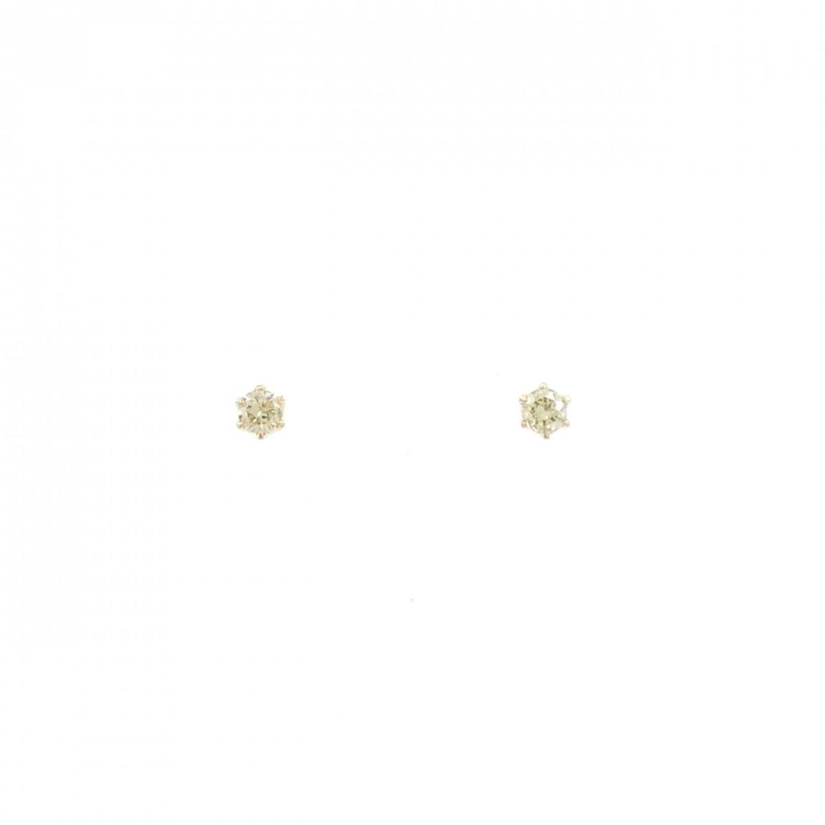 K18YG ソリティア ダイヤモンド ピアス 0.10CT【中古】