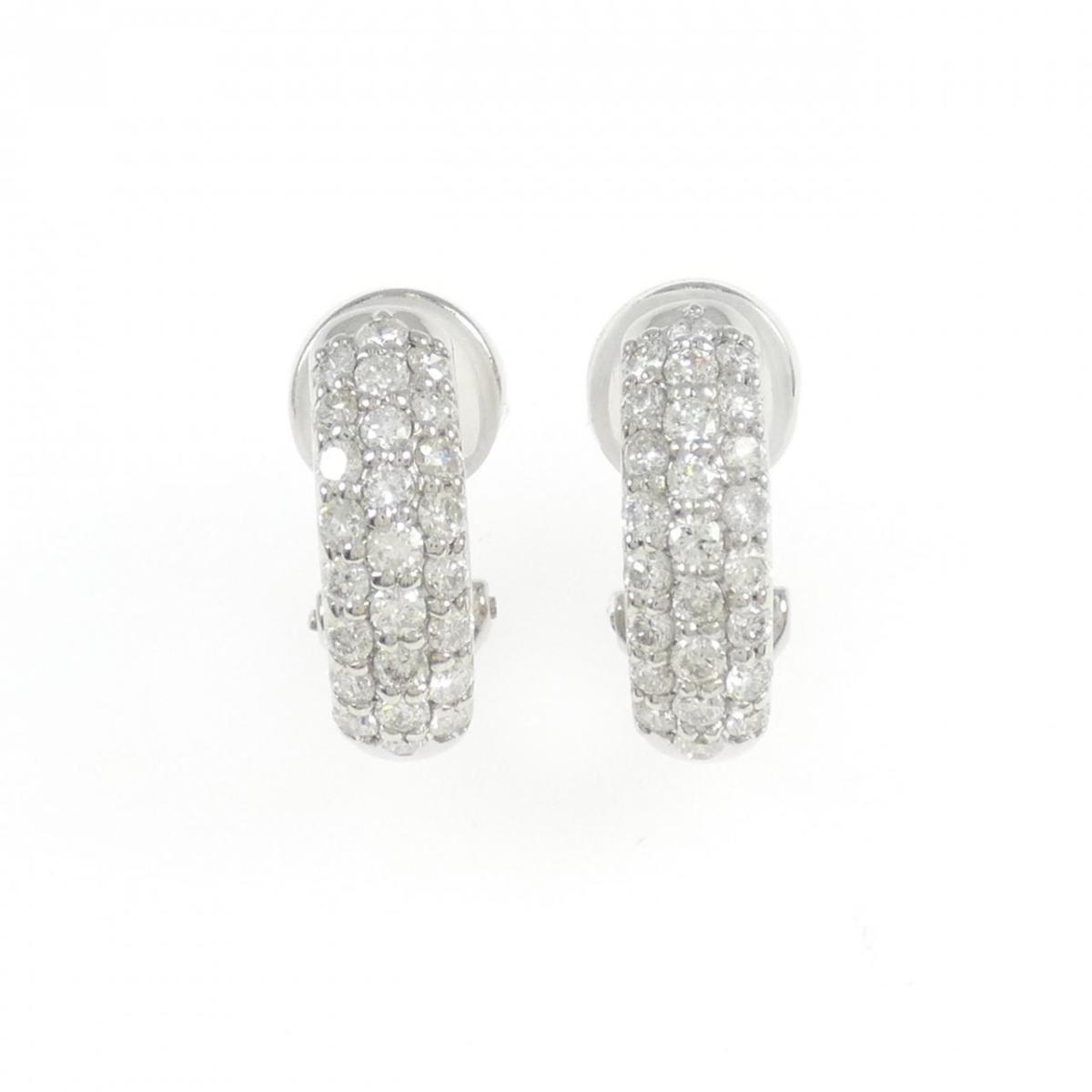 K18WG パヴェ ダイヤモンド ピアス/イヤリング 1.00CT【中古】