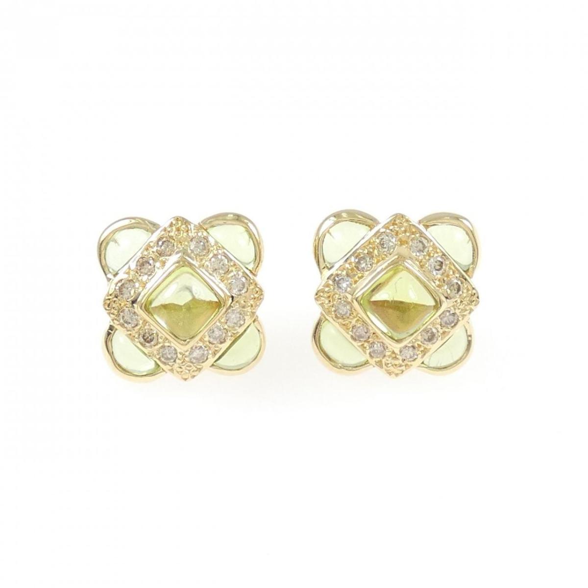K18YG ペリドット ピアス【中古】