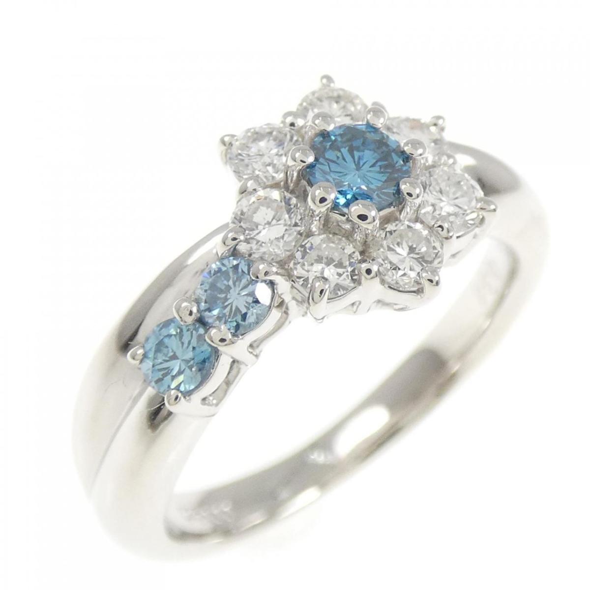 PT900 フラワー ダイヤモンド リング 0.22CT【中古】