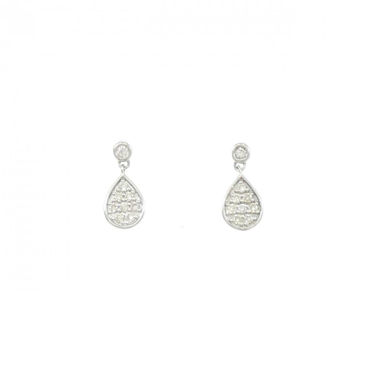 PT900 ダイヤモンド ピアス 0.14CT【中古】