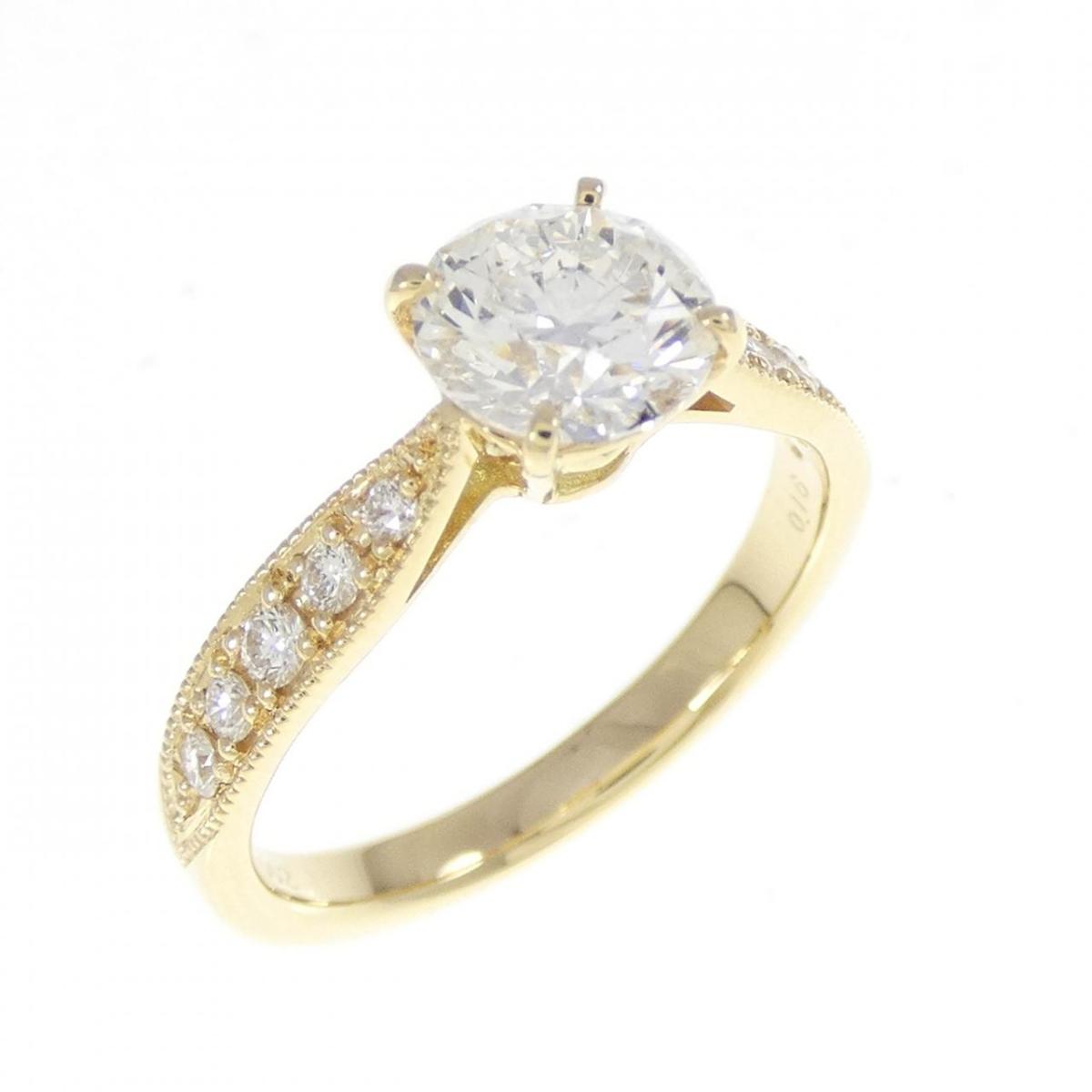 【リメイク】K18YG ダイヤモンド リング 1.002CT G SI2 EXT H&C【中古】