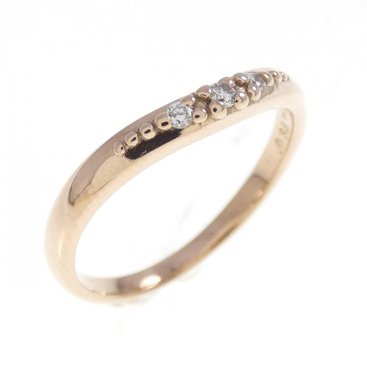 K18PG ダイヤモンド リング 0.034CT【中古】