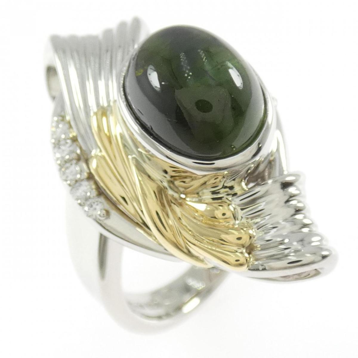 山本真理 トルマリンキャッツアイ リング 5.41CT【中古】