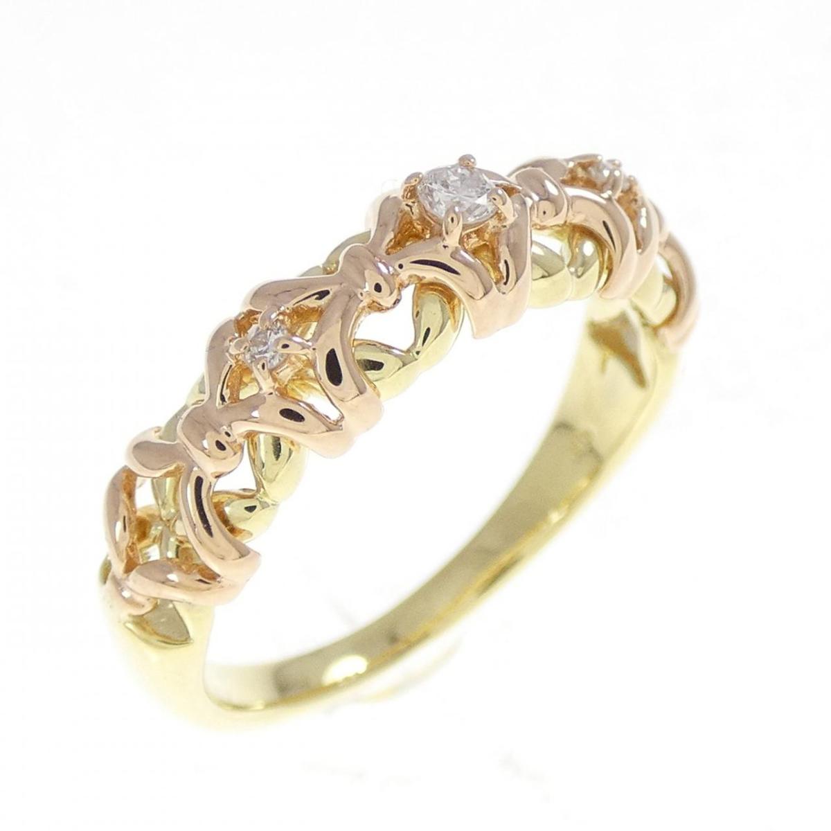 K18YG/K18PG ダイヤモンド リング 0.05CT【中古】
