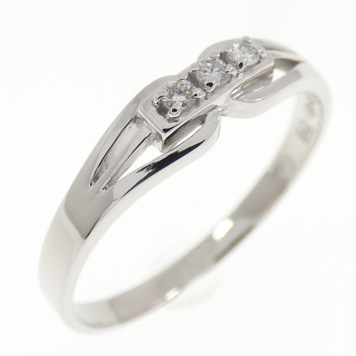 PT900 スリーストーン ダイヤモンド リング 0.06CT【中古】