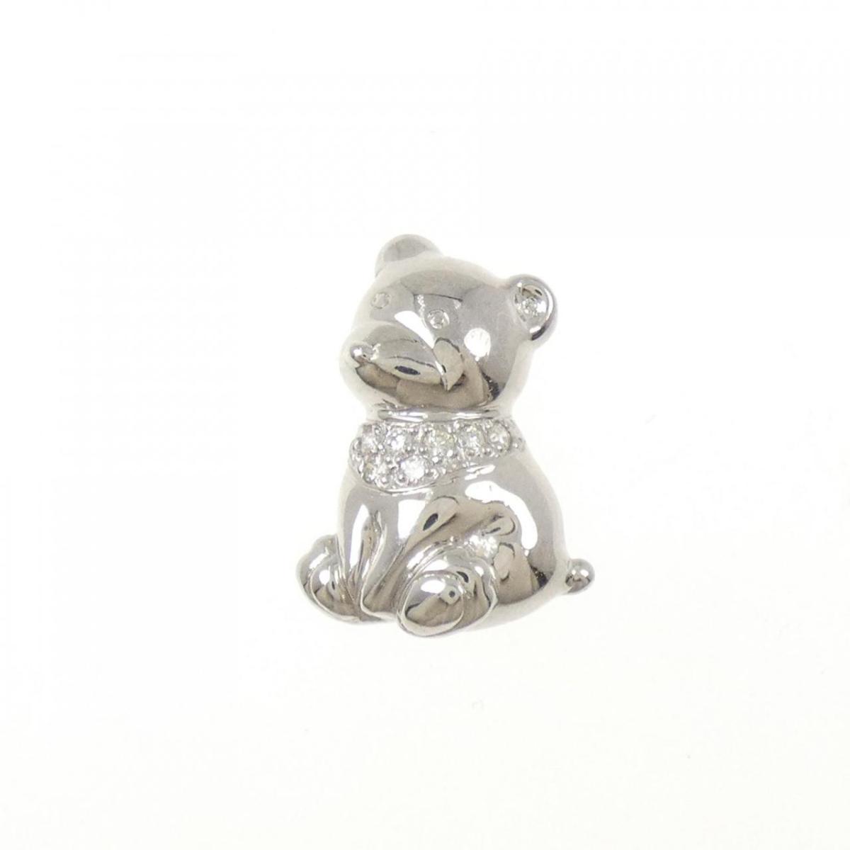 PT900 ベア ダイヤモンド ブローチ 0.07CT【中古】
