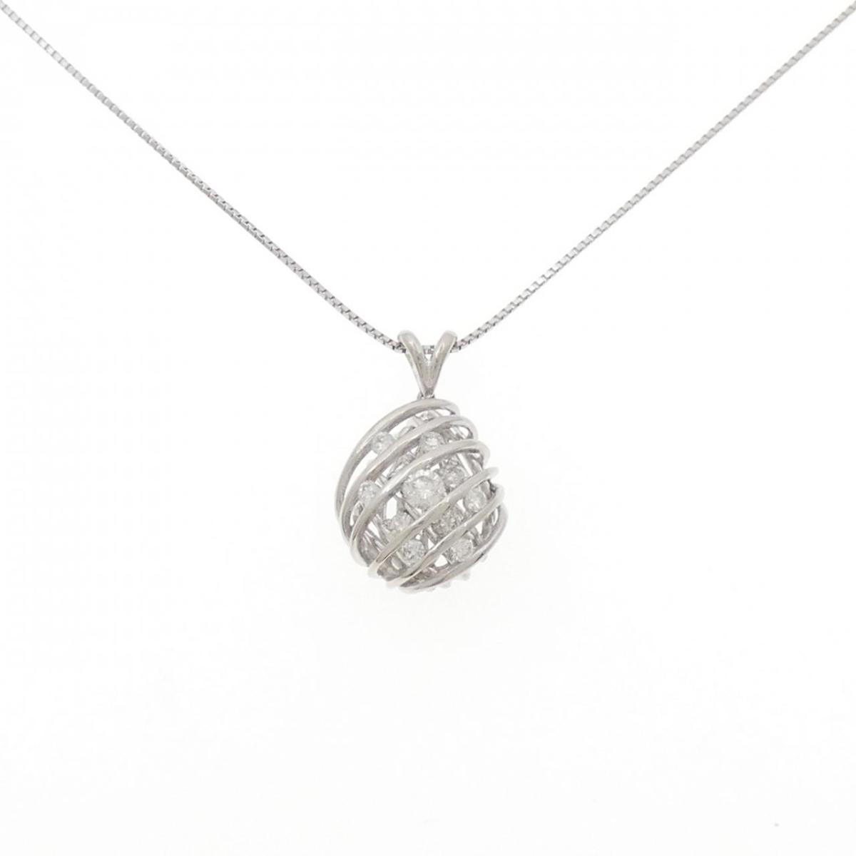 PT900/PT850 ダイヤモンド ネックレス 0.50CT【中古】
