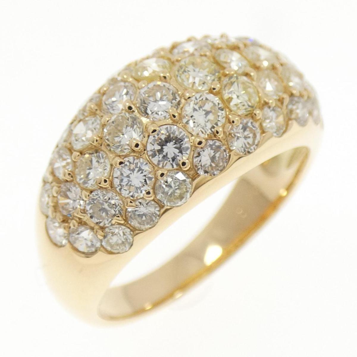 K18YG パヴェ ダイヤモンド リング 2.00CT【中古】