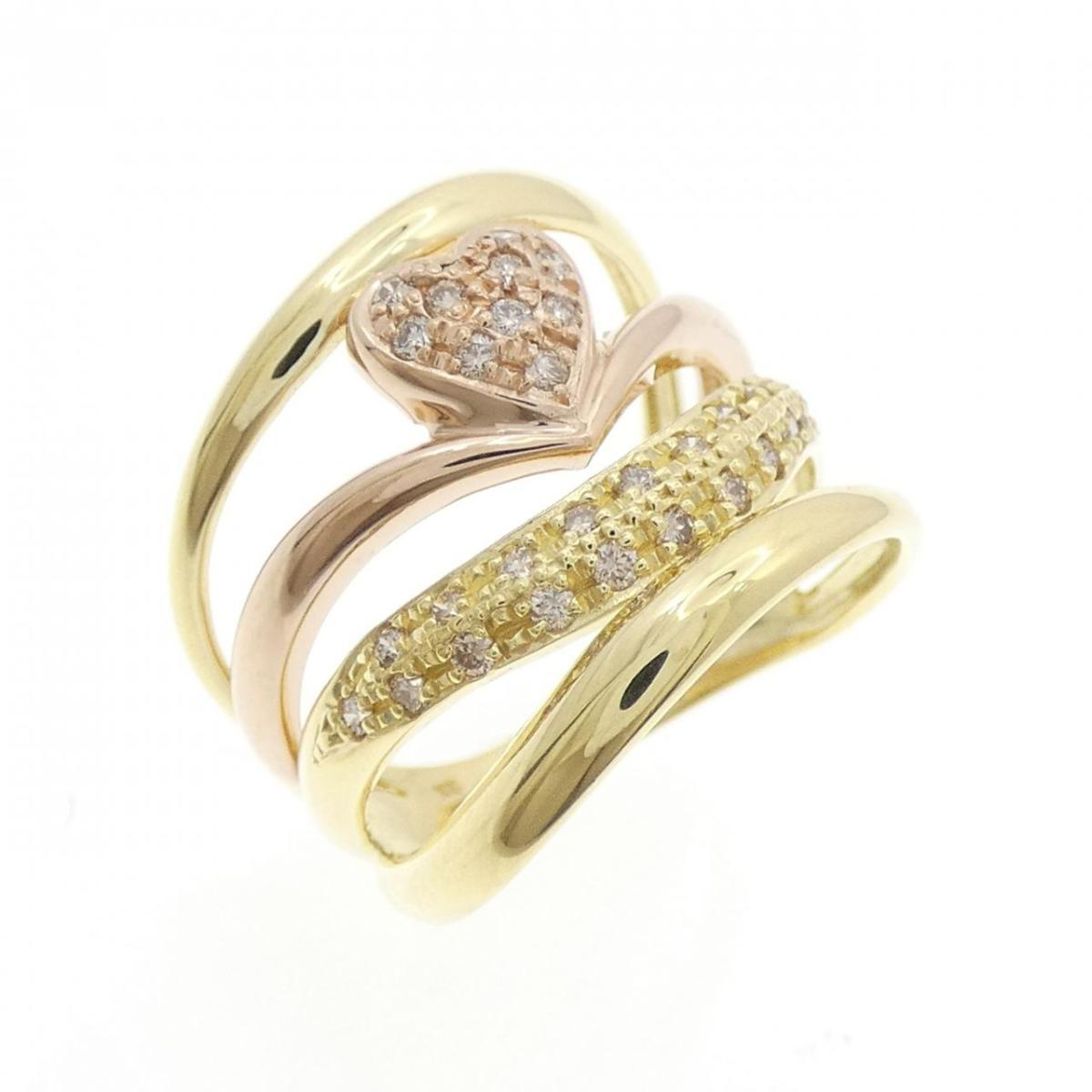 K18YG/K18PG ハート ダイヤモンド リング 0.25CT【中古】|KOMEHYO ONLINESTORE 店