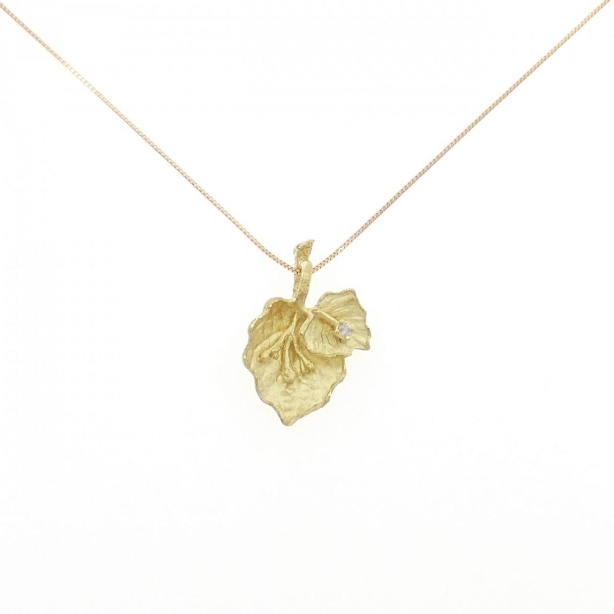 K18YG ダイヤモンド ネックレス 0.02CT【中古】