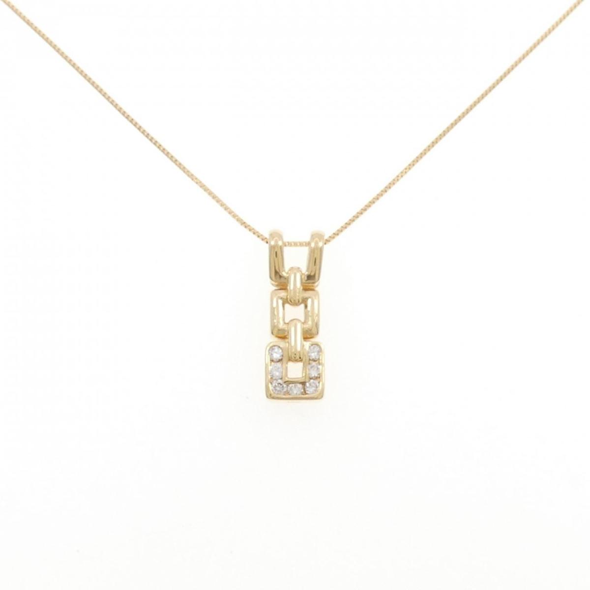 K18YG ダイヤモンド ネックレス 0.12CT【中古】