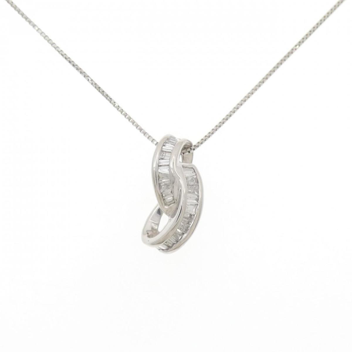 PT900/PT850 ダイヤモンド ネックレス 0.30CT【中古】