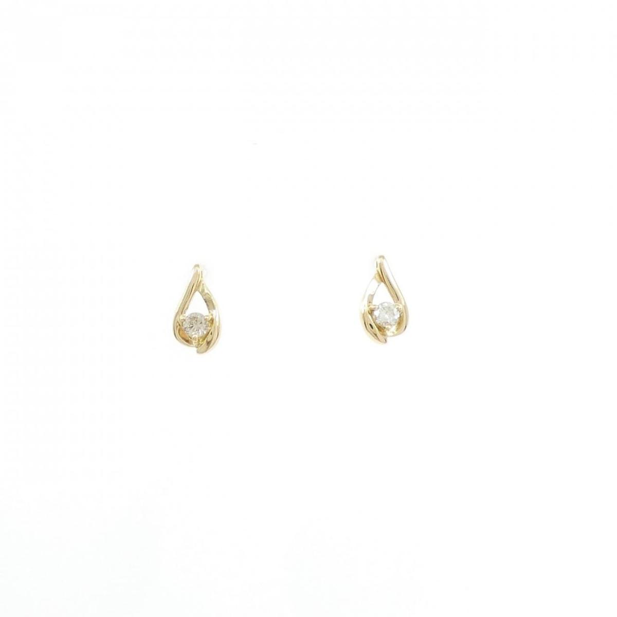 K18YG ダイヤモンド ピアス【中古】
