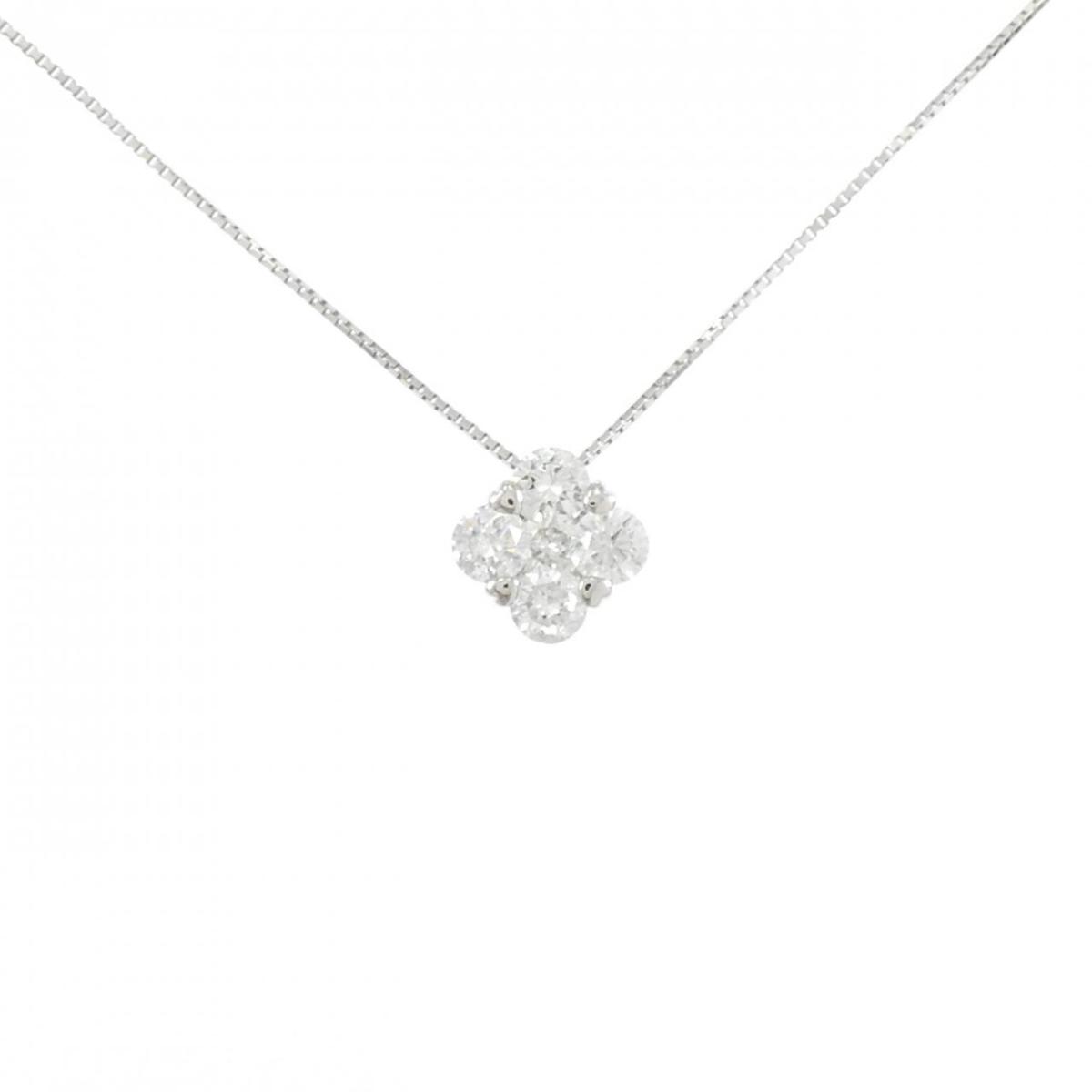 PT900/K18WG ダイヤモンド ネックレス 0.70CT【中古】